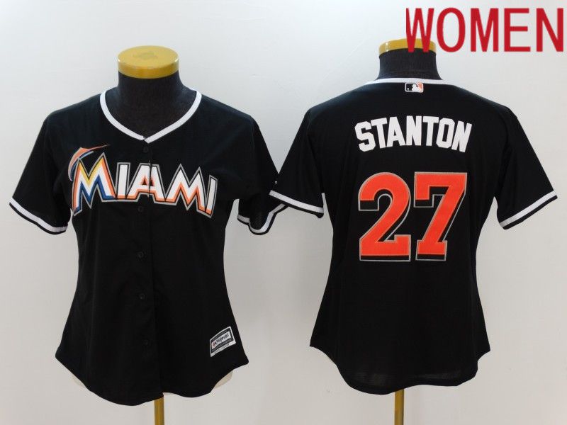 Women Miami Marlins #27 Stanton Black 2022 MLB Jersey